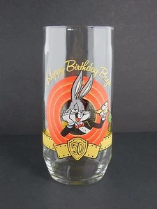 Warner Bros 1990 feliz cumpleaños insectos vaso para beber, bichos conejito - Imagen 1 de 2