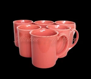 Corning 6 Salmon/Coral/Peach/Pink. Coffee/Tea Mugs  - Picture 1 of 4