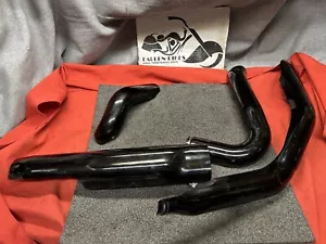 GENUINE HARLEY DAVIDSON TOURING VIVID BLACK MILWAUKEE EIGHT EXHAUST HEAT SHIELDS - Picture 1 of 13