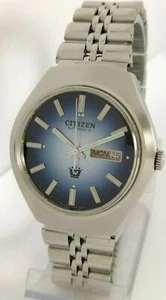 NOS Vintage Citizen automatic watch*Blue dial, MINT 80's stock*Day-Date - Picture 1 of 7