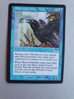 Raven Familiar, MTG Urza's Legacy (1999) Uncommon Blue Creature VNM - Image 1 of 2