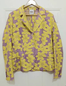 Moschino womens size 12 large yellow purple  lightweight spring summer jacket - Picture 1 of 7
