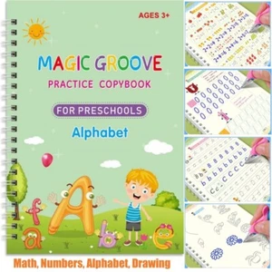 Magic Grooved Practice Copybook Set Reusable Handwriting Calligraphy boys Gift - Picture 1 of 16