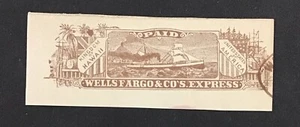 US HAWAII 1882 VF Cut Square Wells & Fargo Co. "Kingdom of Hawaii - PAID" - Picture 1 of 2