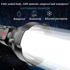 Outdoor Super Strong Led Torch Flashlight USB Rechargeable Portable Searchlight