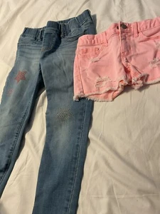 Gap Girls Size 7 Stretch Jeans And Bright Color Shorts - Picture 1 of 9