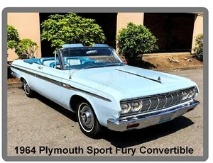 1964 Plymouth Sport Fury Convertible  Auto Car Refrigerator / Tool Box Magnet  - Picture 1 of 1