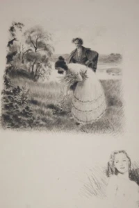 PAUL EMILE BECAT GRAVURE ROMANTIQUE REMARQUE EROTIQUE R3172 - Imagen 1 de 1