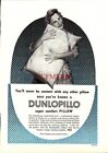 DUNLOPILLO 'Super Comfort' Foam Pillow ADVERT 1954 Vintage Print Ad 164/39