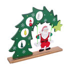  Christmas Sign Centerpiece Decor Wooden Santa Claus Favors Pull The Cart