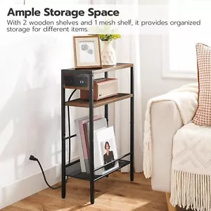 HOOBRO Side Table with Storage Shelf End Table Nightstand Sofa Beside Table - Picture 1 of 9