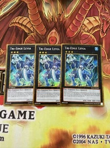 PGLD-EN026 TRI-EDGE LEVIA YUGIOH CARDS X3 - Picture 1 of 3