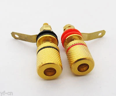 20x Gold Binding Post 4mm Banana Jack Amplifier Speaker Terminal Alloy Connector - Image 1 of 3