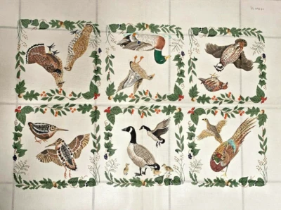 Barbara Eyre/S Roberts Large Game Birds Rug Handpainted Needlepoint Canvas - Image 1 of 4