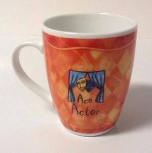Mug, ACE ACTOR, H & H/History & Heraldry Porcelain Orange Coffee/Teacup, VG Cond - Picture 1 of 4