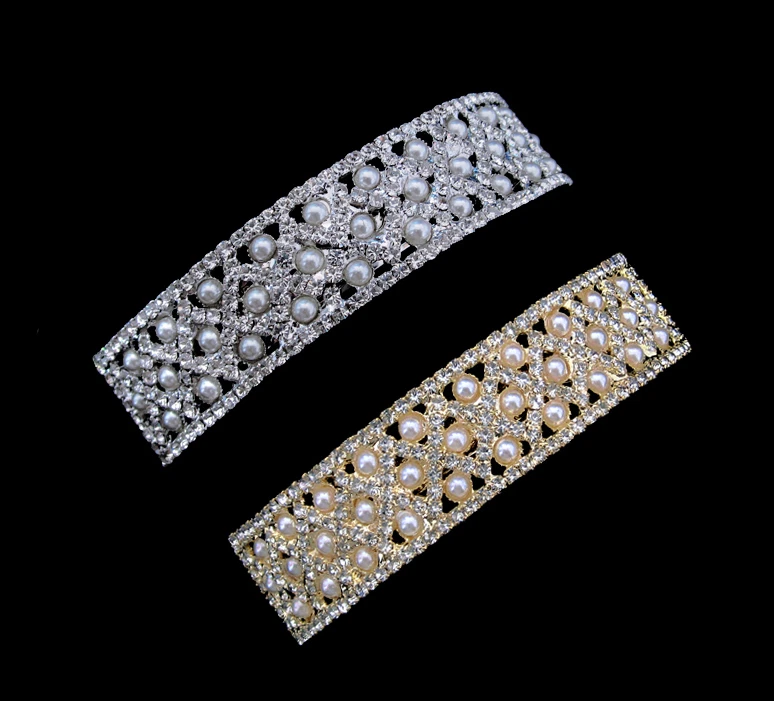 CRISTAL IMITACIÓN PERLA CURVADO RECTANGULAR FORMA CUADRADA CLIP DE PASADOR GRANDE TRANSPARENTE Foto 1 de 1