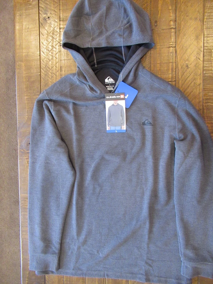 Quiksilver Men's 4-Way Stretch Moisture Wicking Hoodie Gray Size L