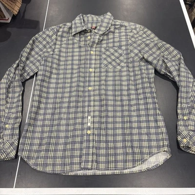 Diesel Hombre Manga Larga, Camisa Abotonada, Amarillo Blanco Azul, Súper Suave Foto 1 de 4