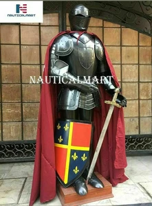Templario armadura de cuerpo entero caballero medieval cruzado armadura completa escudo - Imagen 1 de 3