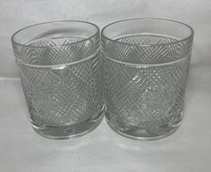 2 Ralph Lauren Safari Argyle Lion Crest Double Old Fashion Rock Whiskey Glasses - Picture 1 of 5
