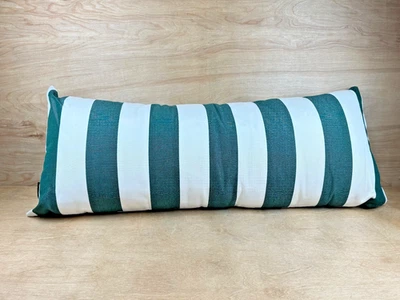 Bonita Hamacas Cuerda Doble Roble Vintage ALMOHADA Verde/Blanco 14" x 34" Cubierta Lavable Foto 1 de 4