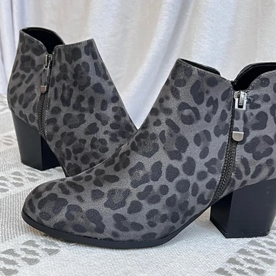 Botines Style Co Leopardo Estampado Animal Tacón Bloque 6.5 Grunge Estilo Y2K Moto Foto 1 de 4