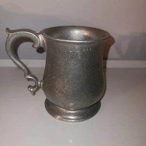 Vintage RWP Zinn Becher Stein Krug ausgefallener Griff gestempelt USA - Bild 1 von 5