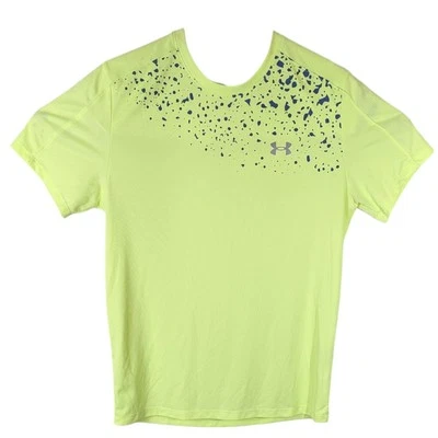 Under Armour Yellow Fitted Training Shirt Mens Medium HeatGear Stride UA - Image 1 of 4