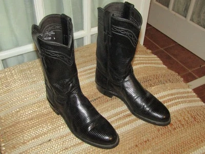Justin L 3733 Black Lizard  Western Cowgirl Boots Women's Size 6 B - Image 1 of 4