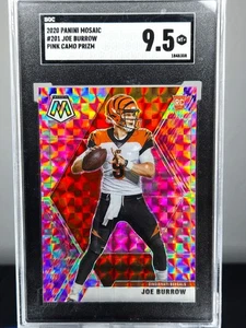 2020 Panini Mosaic Pink Camo Prizm #201 Joe Burrow SGC 9.5 (RC) - Picture 1 of 2