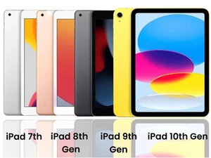 Apple iPad 10th 9th 8th 7th 6th Gen 32GB/64GB/128GB WiFi ONLY Unlocked iPadOS A+ - Picture 1 of 6