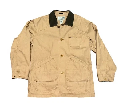 VTG LL Bean Barn Chore Coat Mens L Beige Barn/Field Jacket Barn - Image 1 of 4