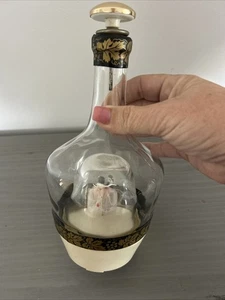 Rare Vintage  Musical Bottle Glass Liquor Decanter with Dancing Couple - Picture 1 of 14