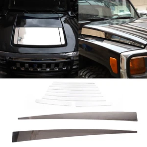 FITS FOR HUMMER H3 2006-2010 STAINLESS STEEL FRONT HOOD VENT ACCENT TRIM 11PCS - Picture 1 of 22