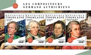 Togo - Compositores germano-austriacos 2018 - Hoja de 4 sellos - TG18317a - Imagen 1 de 1
