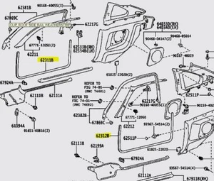 Toyota JZA80 Supra Genuine OEM Opening Weatherstrips - 62311-14070/62312-14070 - Picture 1 of 1