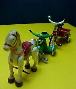3 Hallmark Sidewalk Cruisers 1935 VELOCIPEDE 1939 MOBO HORSE 1950 Delivery Cycle