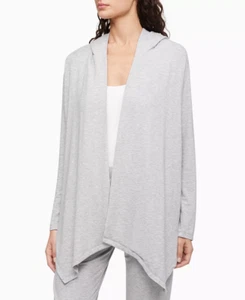 Calvin Klein Pure Lounge Long Sleeve Open Hoodie Gray Size M 1332 - Picture 1 of 2
