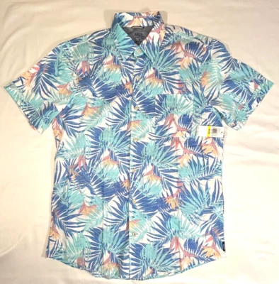 IZOD Men's Hawaiian Floral Button Down Shirt Blue Size Medium M NWT - Image 1 of 4
