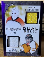 2022-23 Leaf In the Game Pelle Lindbergh Ron Hextall Dual Jersey Flyers #42/45