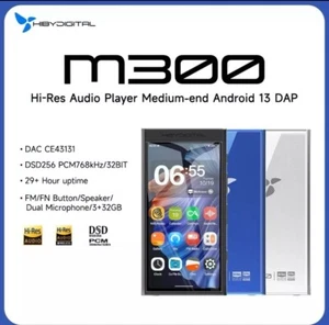 HiBy Digital M300 Hi Res Lettore MP3 Musicale Bluetooth WiFi HiFi DSD DAC Android 13 - Foto 1 di 3