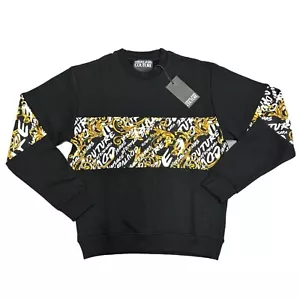 VERSACE JEANS COUTURE MENS BLACK LOGO SWEATSHIRT JUMPER TOP NEW SIZE 3XL XXXL J - Imagen 1 de 3