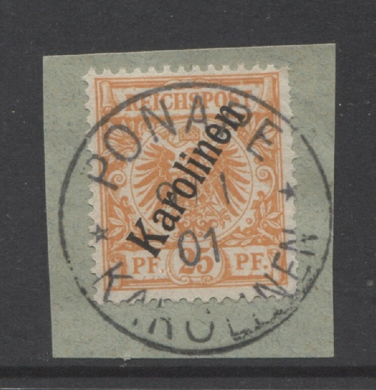Germany colonies 1900 CAROLINE ISLANDS 25 Pfennig early used PONAPE  $ 175.00 - Image 1 of 1