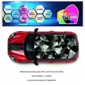 Envoltura de techo impresa para mini o cualquier coche vinilo liberación de aire CRW06 - Imagen 1 de 1