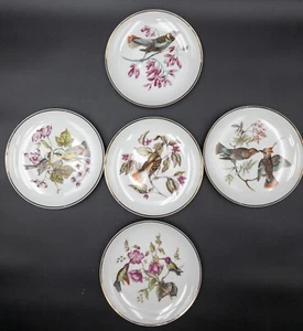 Lipper Mann Royal Halsey Very Fine China Hanging Bird Plates (Set of 5) - Picture 1 of 10