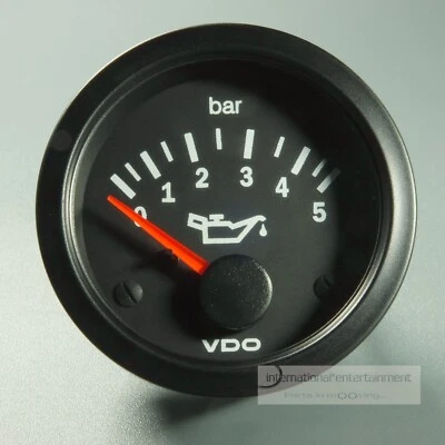 VDO ZUSATZ ANZEIGER ÖLDRUCK 5bar  12V  52mm m. Bel. COCKPIT VISION  oil pressur - Bild 1 von 4