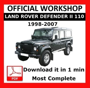 OFFICIAL WORKSHOP Manual Repair Land Rover Defender 110 II 1998 - 2007 - Picture 1 of 6