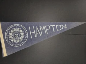 RARE VTG 1970'S HAMPTON UNIVERSITY PIRATES NCAA Felt Zodiac PENNANT HBCU - Picture 1 of 2