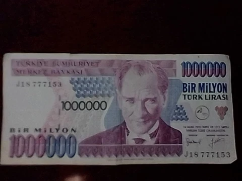 Old 1000000 Bir Milyon Turk Lirasi October 14, 1970 Cover