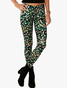 Tipsy Elves Clusterluck St. Patricks Day Clover Pattern Leggings - Picture 1 of 14